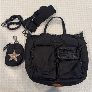 MZ Wallace Bowery Pocket Tote with glitter pouch